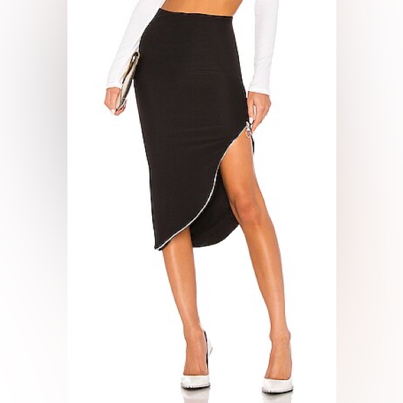 Black Midi Skirt With Zipper